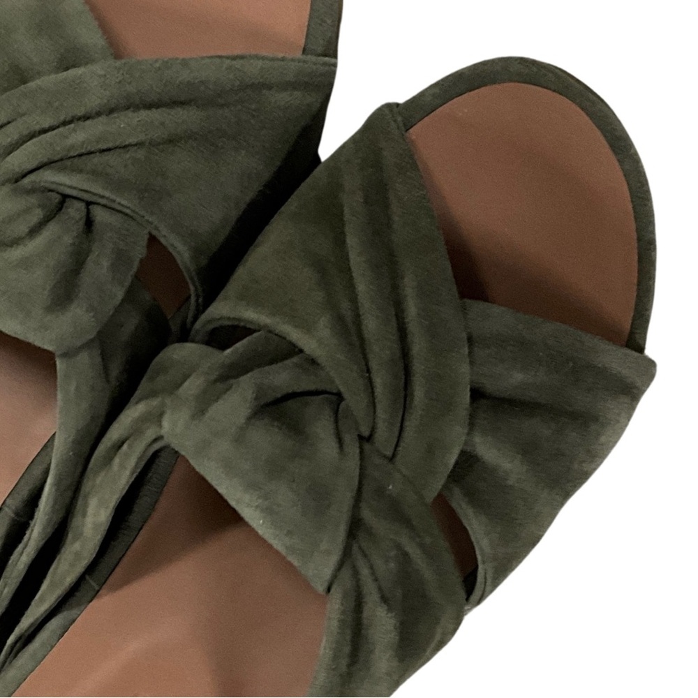 Green Suede Leather Platform Slide Sandal, New in Box - Picture 2 of 10